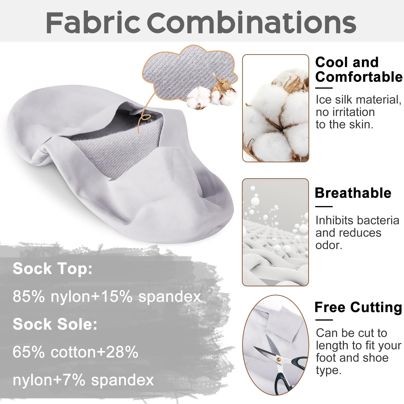 YSense Women's No Show Socks 6 Pairs - Invisible Non-Slip for Flats & Heels | Workout & Daily Wear