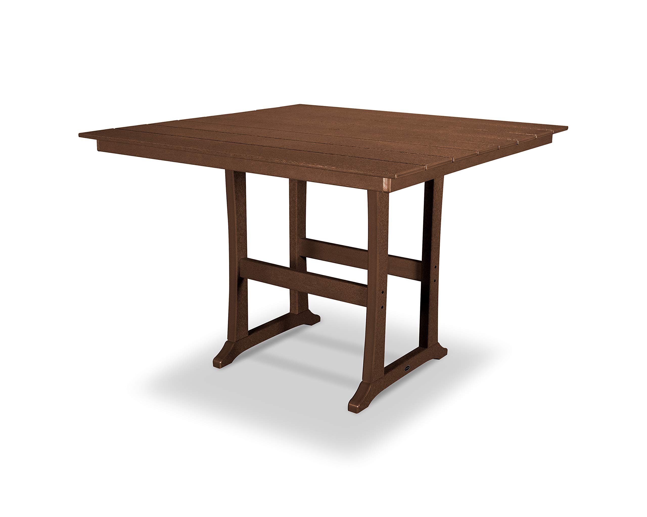 POLYWOOD® Outdoor Bar Table - Teak Wood Patio Dining Set for Backyard, Deck, or Poolside - Weather-Resistant & Durable