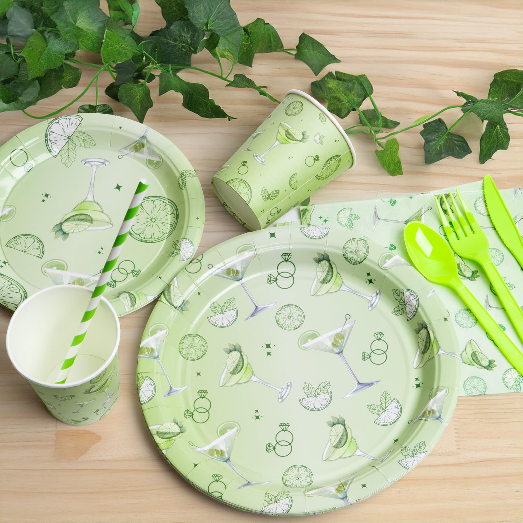 117-Piece Martini Party Supplies Set - Disposable Plates, Napkins & Cups for Birthday, Bachelorette, Bridal Shower & Cocktail Parties - Perfect for Themed Celebrations & Tini Bar Events