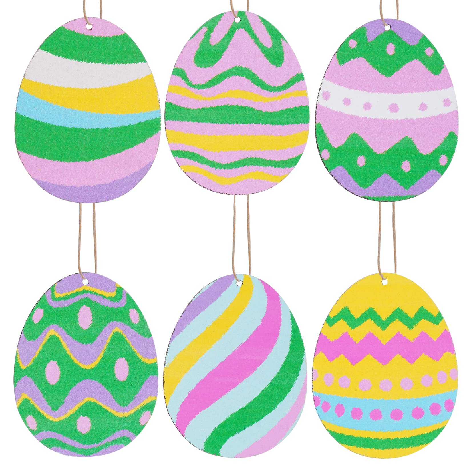 50 Unfinished Wooden Easter Egg Cutouts for DIY Painting - Wood Craft Slices for Easter Decorations, Holiday Ornaments & Kids Art Projects - Perfect for Easter Party Favors, Classroom Activities & Home Decor