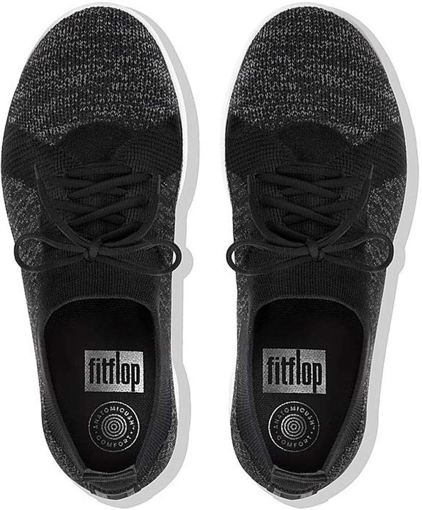 FitFlop Women's F-Sporty Uberknit Sneakers - Breathable Low-Top Walking Shoes for Women, Size 8.5 US - Perfect for Gym, Running & Casual Wear