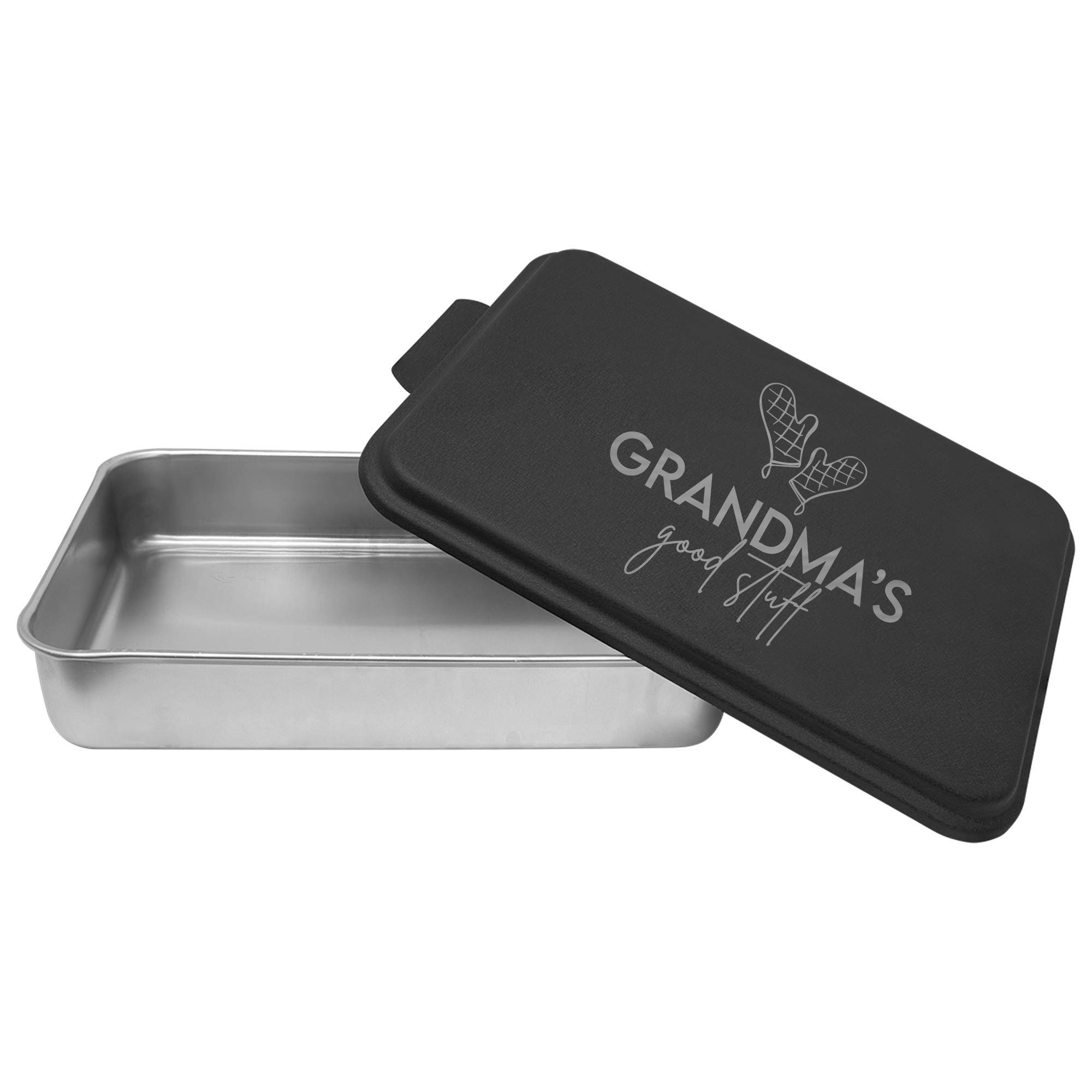 Personalized Baking Dish - Laser Engraved 9x13 Durable Bakeware with Unique Oven Mitts Design - Perfect Gift for Cooking Enthusiasts (Black) - Great for Home Baking, Holiday Cooking & Gift Giving