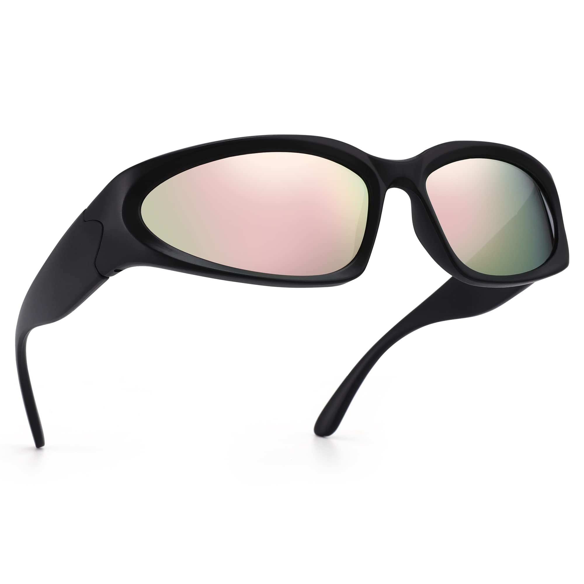 ZUVGEES Wrap Around Fashion Sunglasses for Men & Women - Trendy Oval Sport Sunglasses UV400 Protection - Perfect for Running, Cycling, Beach & Outdoor Activities