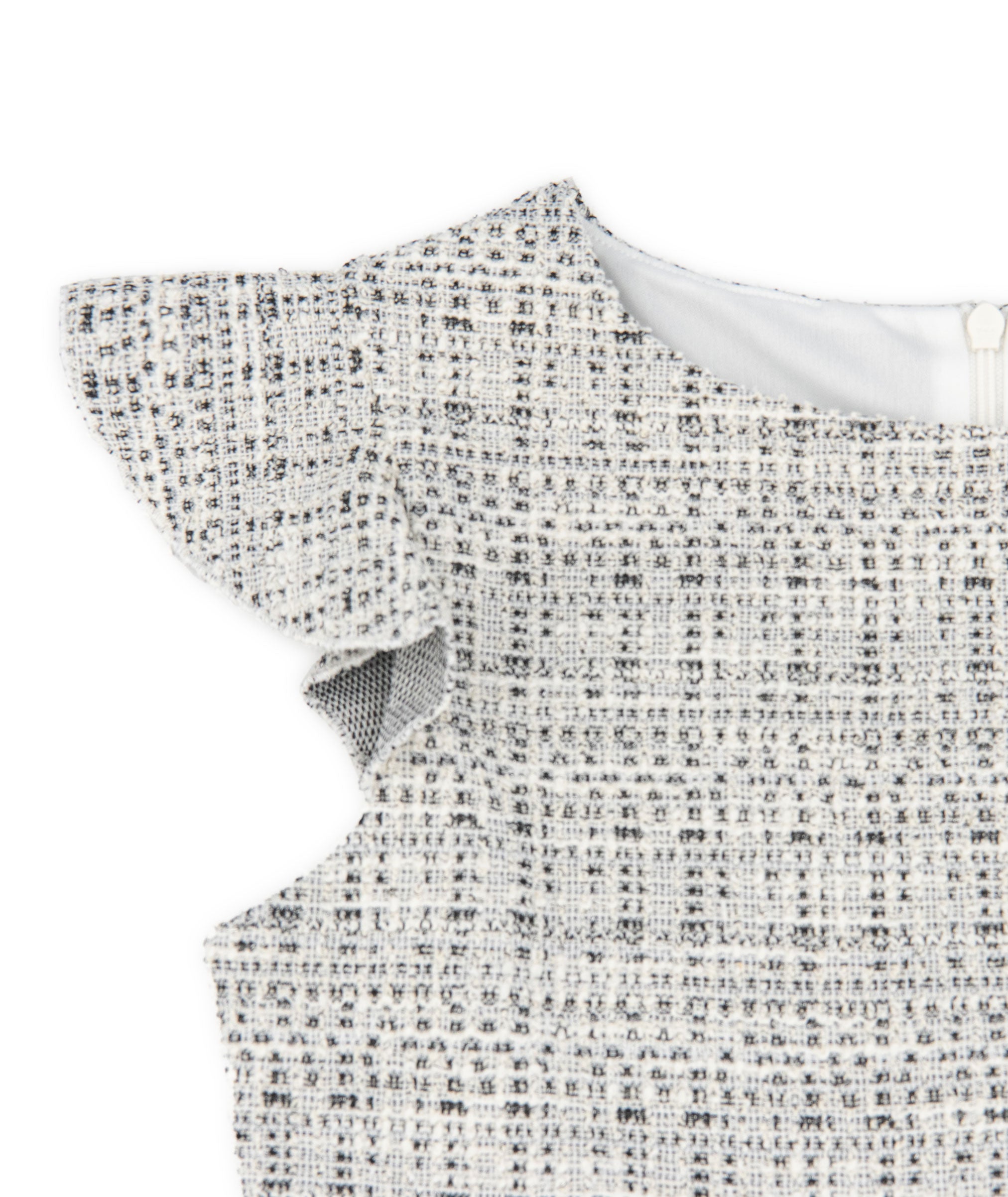 By Debra Girls Sara Black/White New Boucle 3 Tier Dress - Elegant Party & Special Occasion Outfit for Kids