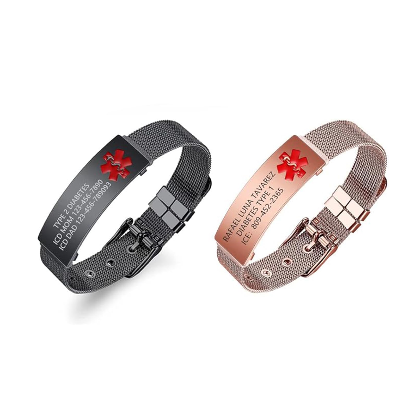 Personalized Medical Alert Bracelet for Women & Men - Custom Engraved Emergency ID Bracelet for Autism, Allergy, Diabetic & Epilepsy - Ideal for Daily Wear, Travel & Outdoor Activities