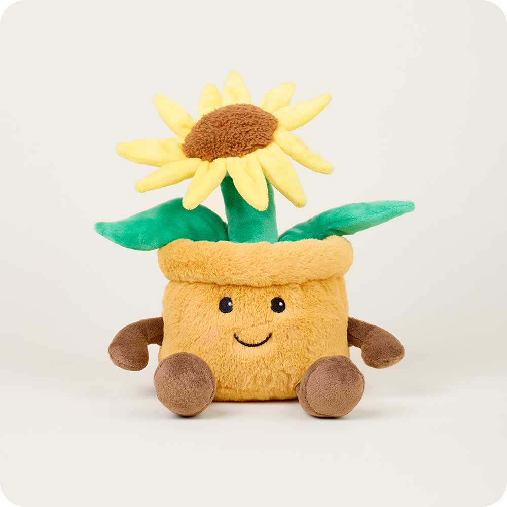Yellow Flower Pot Warmies - Microwaveable Heating Pad for Pain Relief & Stress Relief - Perfect for Home, Office & Travel
