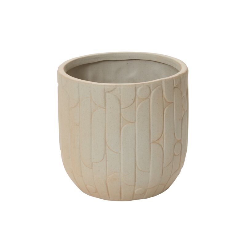 Winslow Ceramic Pot - 6.5x6.5 Inch Tan Planter for Indoor Plants, Succulents & Home Decor | Perfect for Living Room, Office & Garden Decor