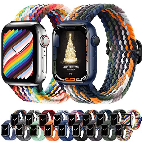 Atenzol Braided Solo Loop Stretchable Watch Band Compatible with Apple Watch 38mm 40mm 41mm 42mm 44mm 45mm 49mm - Adjustable Elastic Sport Wristband for iWatch Ultra Series 8/7/6/SE/5/4/3/2/1 - Perfect for Running, Gym & Everyday Wear (Unisex Design for Men & Women)