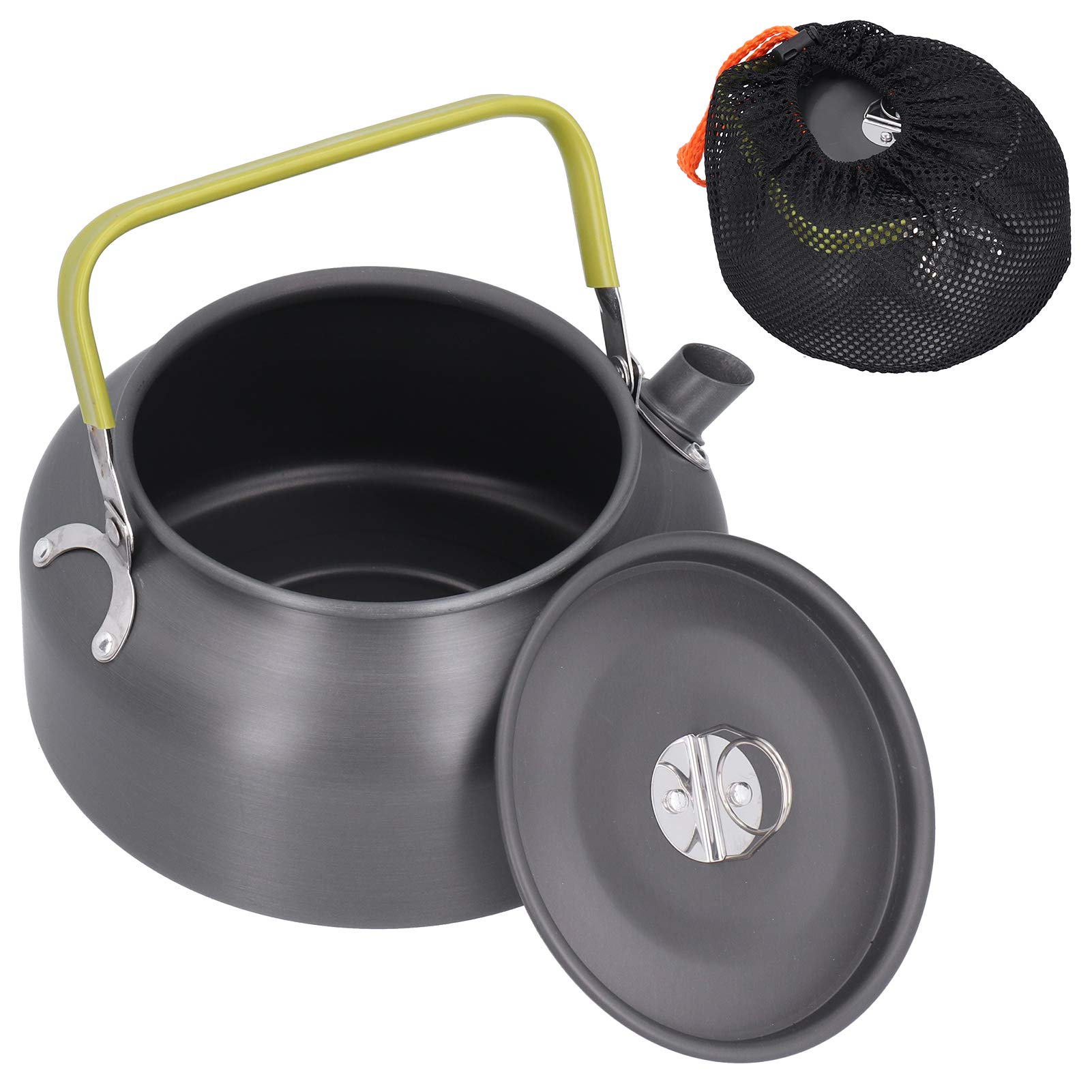 1.2L Lightweight Aluminum Alloy Camping Kettle with Carry Bag - Portable Water Pot for Outdoor Adventures, Hiking, Fishing & Cycling - Perfect for Boiling Water in Wilderness & Backpacking Trips