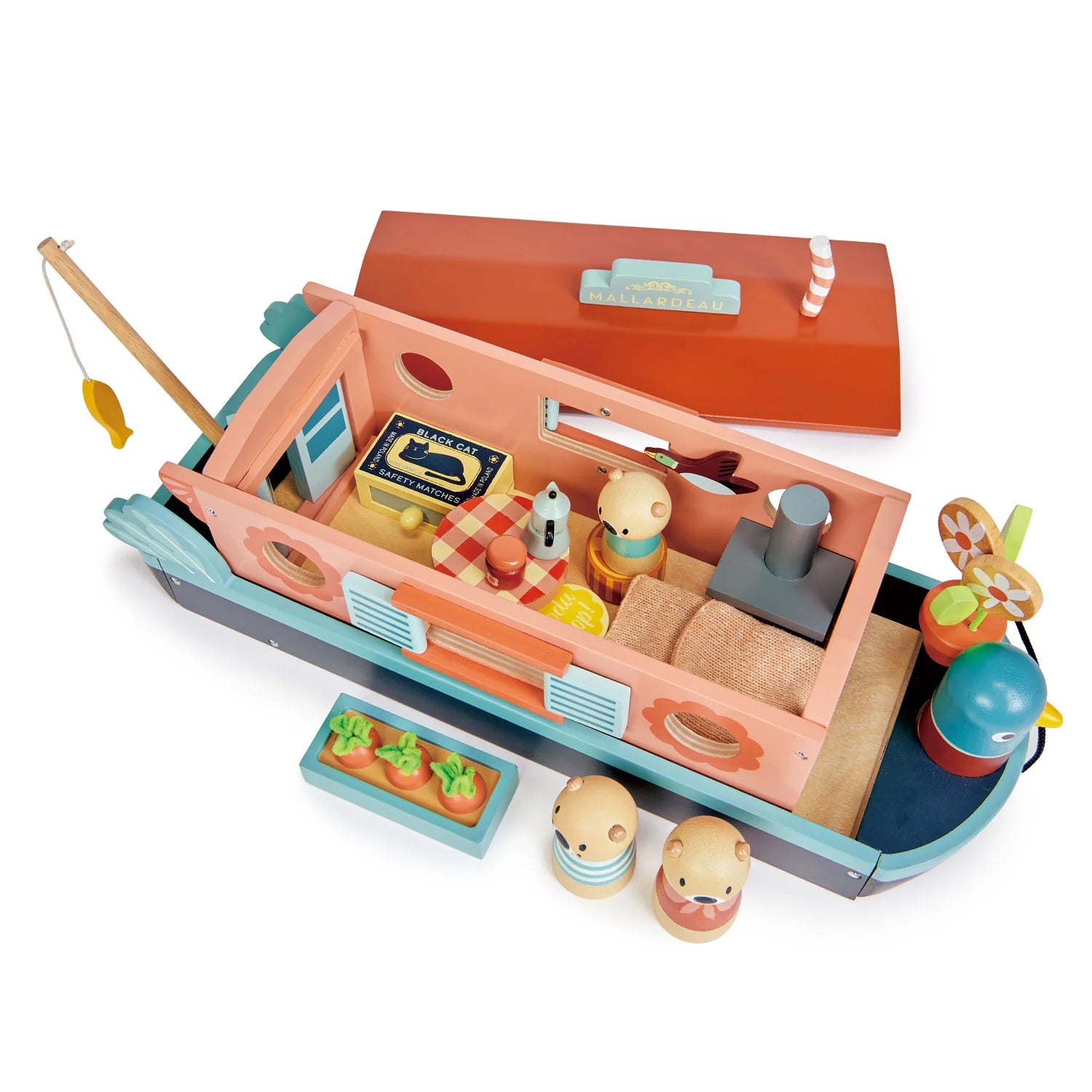 Little Otter Canal Boat - Premium Wooden Toy Boat for Kids | Perfect for Bathtub Play, Pool Fun & Outdoor Water Adventures