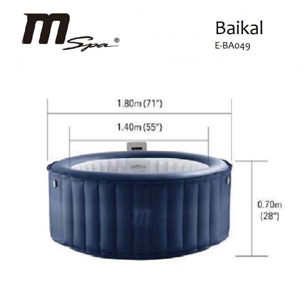 MSpa Baikal 4-Person Inflatable Bubble Hot Tub with 120 Air Jets - Portable Outdoor Spa for Relaxation, Hydrotherapy & Backyard Parties (Model E BA049)