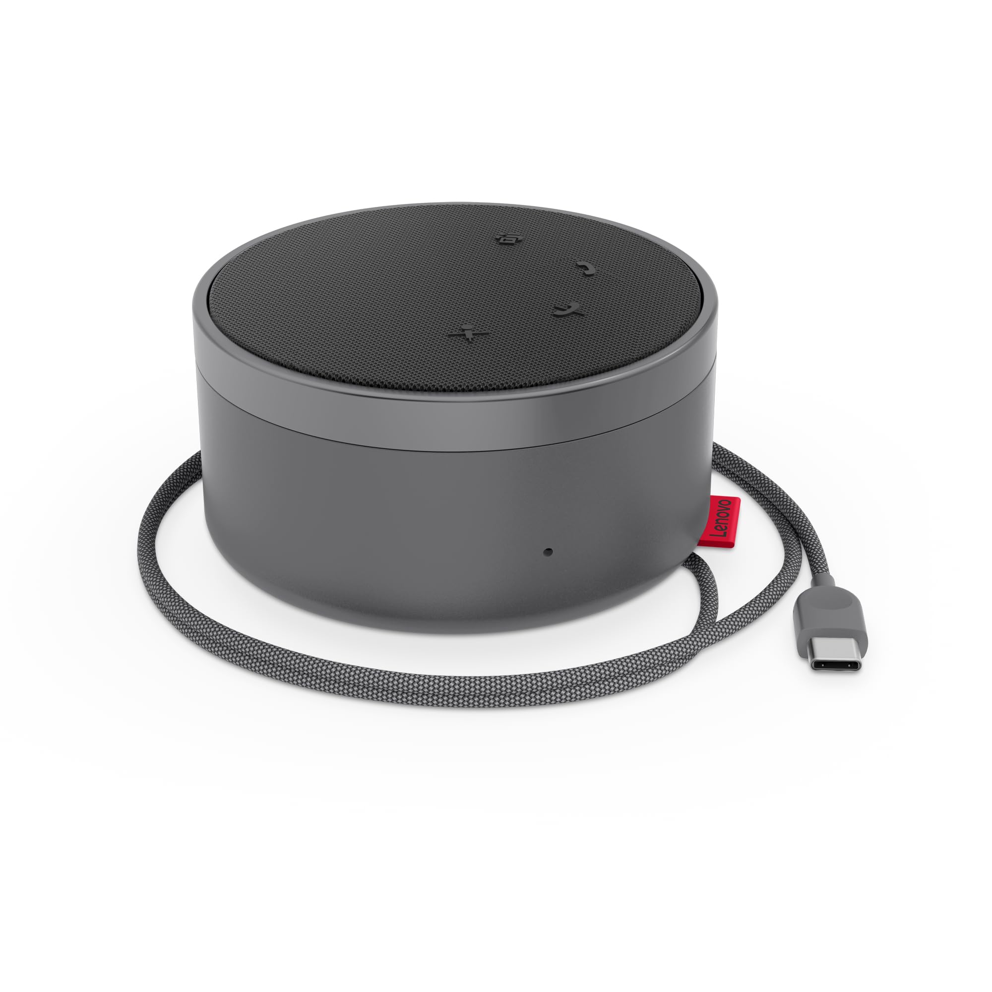 Lenovo Go Wired Speakerphone with Omni-Directional Mic - USB-C Plug-and-Play for Microsoft Teams Certified (Gray) - Perfect for Conference Calls, Home Office & Remote Work Meetings