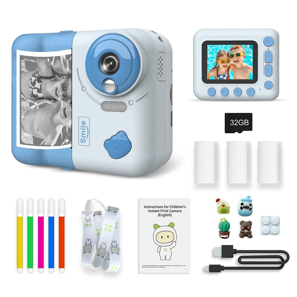 Andoer Kids Instant Print Camera - 1080P HD 2.4