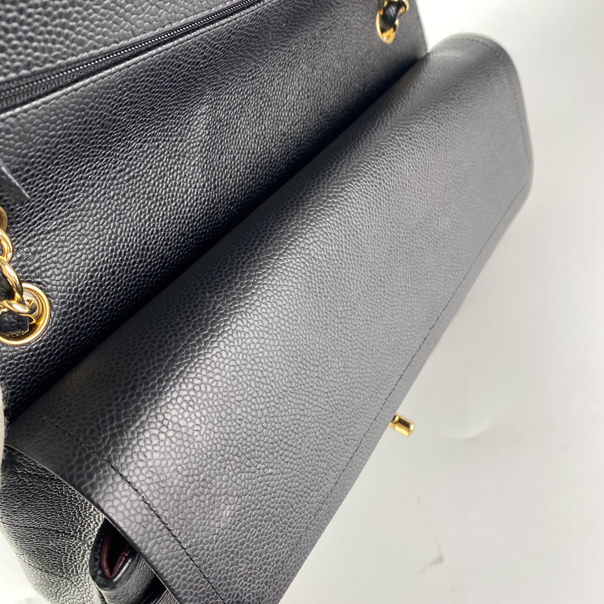 Chanel Classic Jumbo Flap Bag Black Caviar Leather Gold Hardware - Luxury Designer Handbag for Women, Perfect for Evening Events & Special Occasions