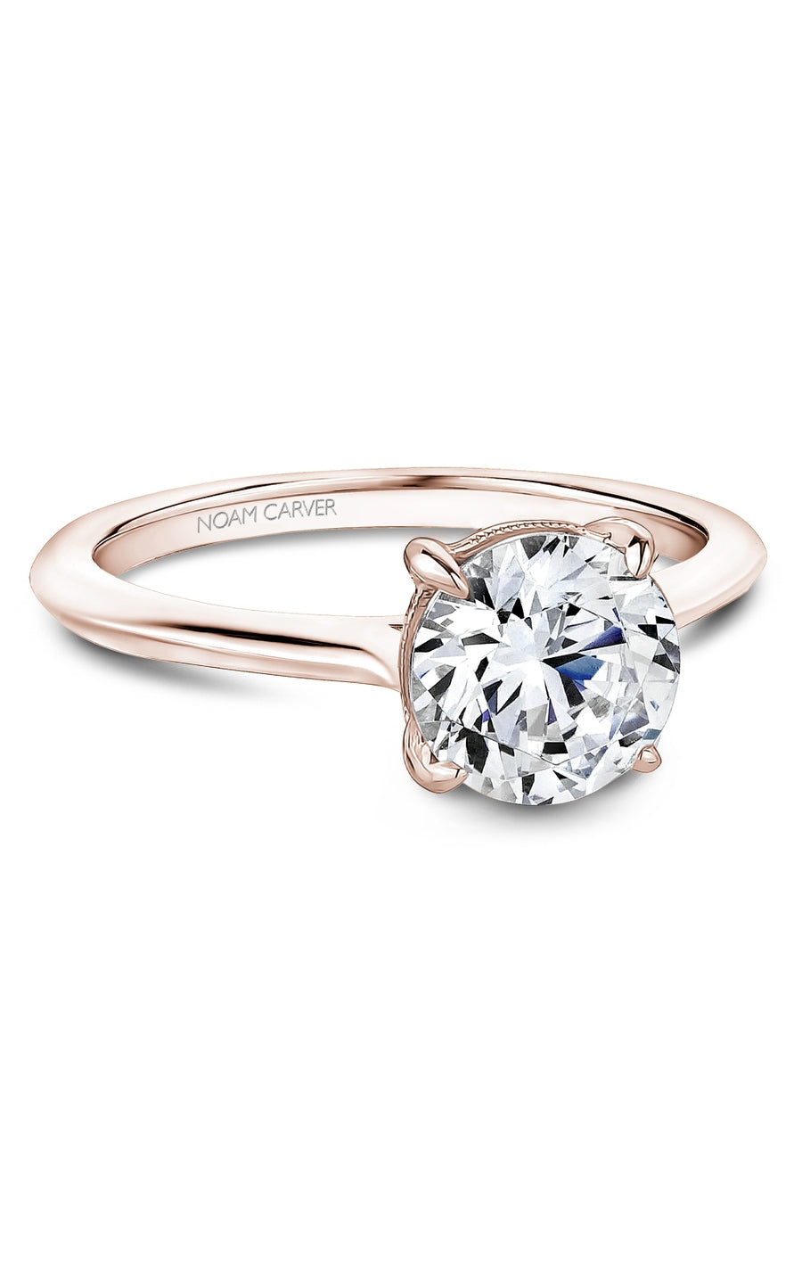 Noam Carver B523 01RA Bridal Engagement Ring - 14K White Gold Diamond Wedding Band for Women, Perfect for Proposals, Anniversaries & Romantic Occasions