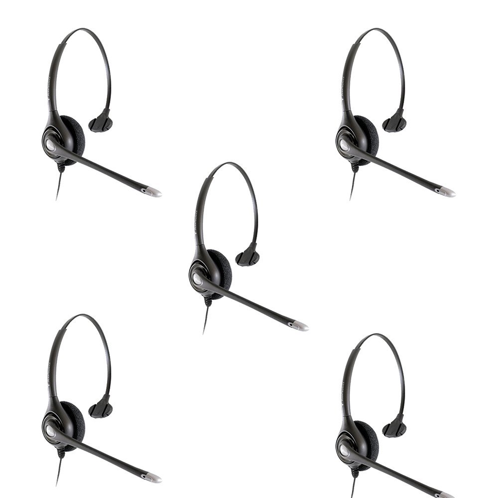Plantronics HW251n Wired Office Headset - 5 Pack (Renewed) | Noise-Canceling USB Headphones for Call Centers, Remote Work & Business Communications