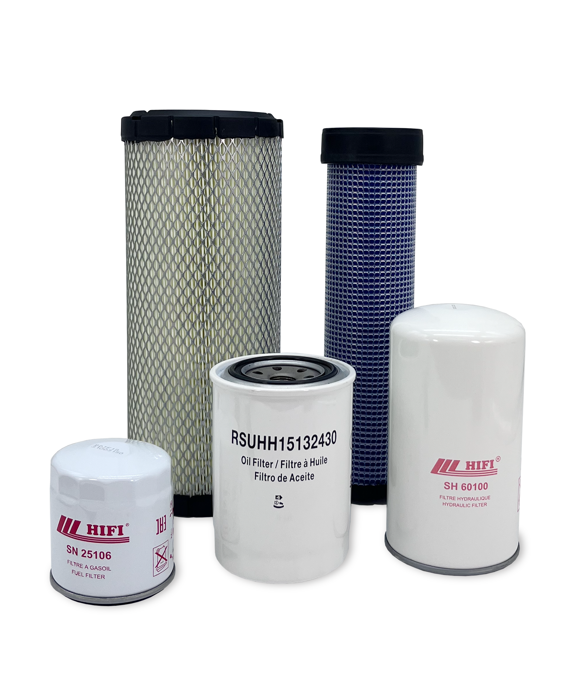 Kubota R520 Wheel Loader HERO® Maintenance Filter Kit - Air, Oil & Fuel Filters Replacement Set for Heavy-Duty Construction Equipment