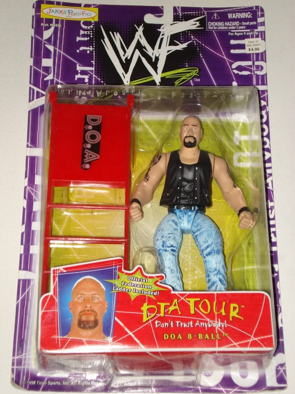 1999 WWF Jakks Pacific DTA Tour Series 1 DOA 8 Ball Action Figure - Exclusive Collectible Wrestling Toy for Display & Play
