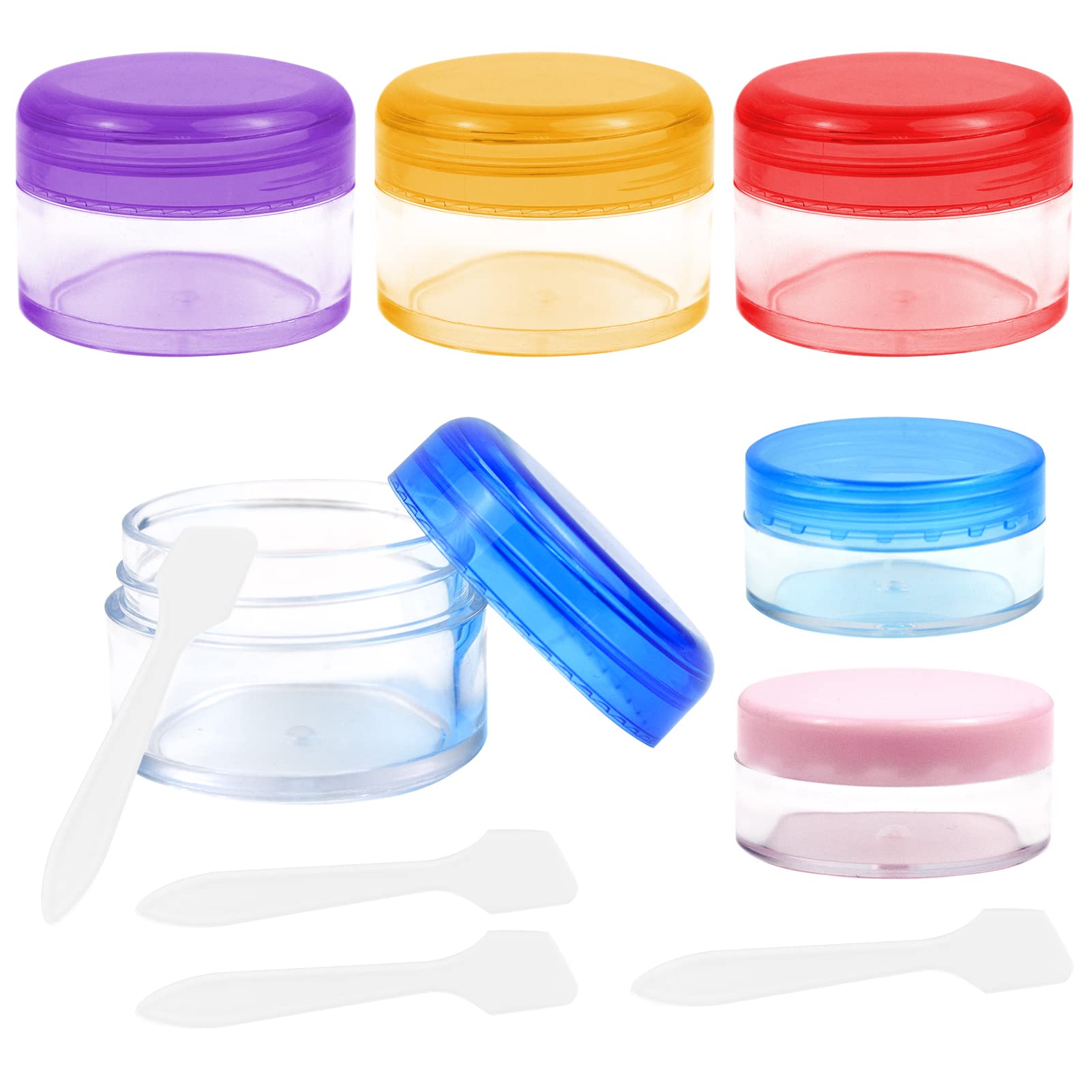 6Pcs Leakproof Travel Bottles Set - 20g & 10g Clear Plastic Cosmetic Containers with Lids for Toiletries, Makeup, Skincare Samples | Mini Cream Jars for Airplane Travel, Gym, Camping & Daily Organizing
