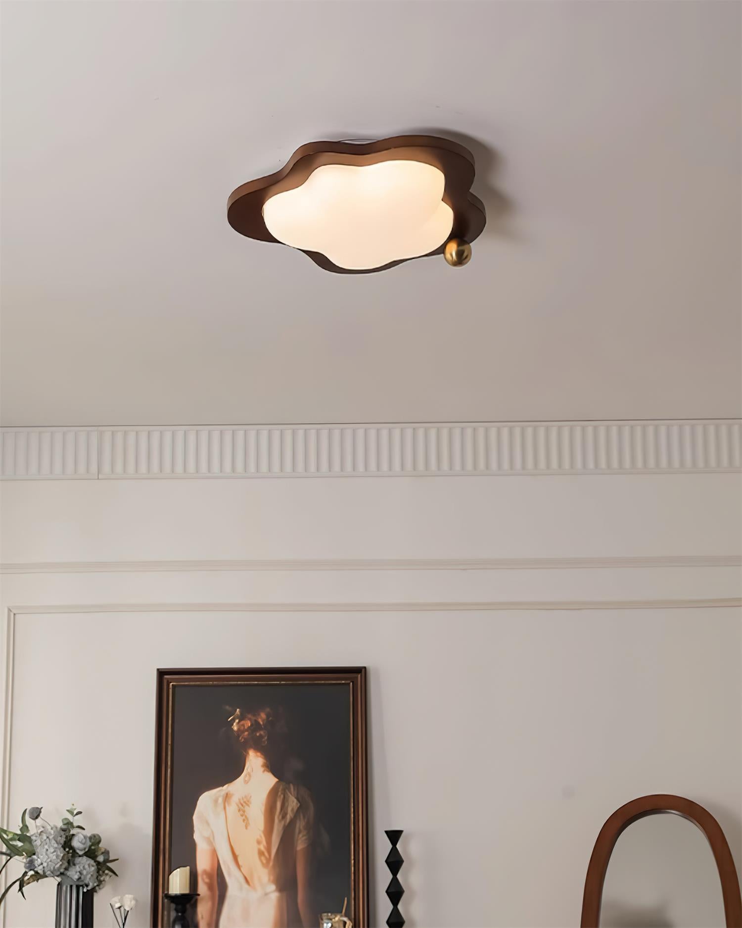 Lumi Walnut Wood Ceiling Light Fixture - Modern Handcrafted Wooden Pendant Lamp for Living Room, Bedroom & Dining Room - Perfect for Home Decor & Ambient Lighting
