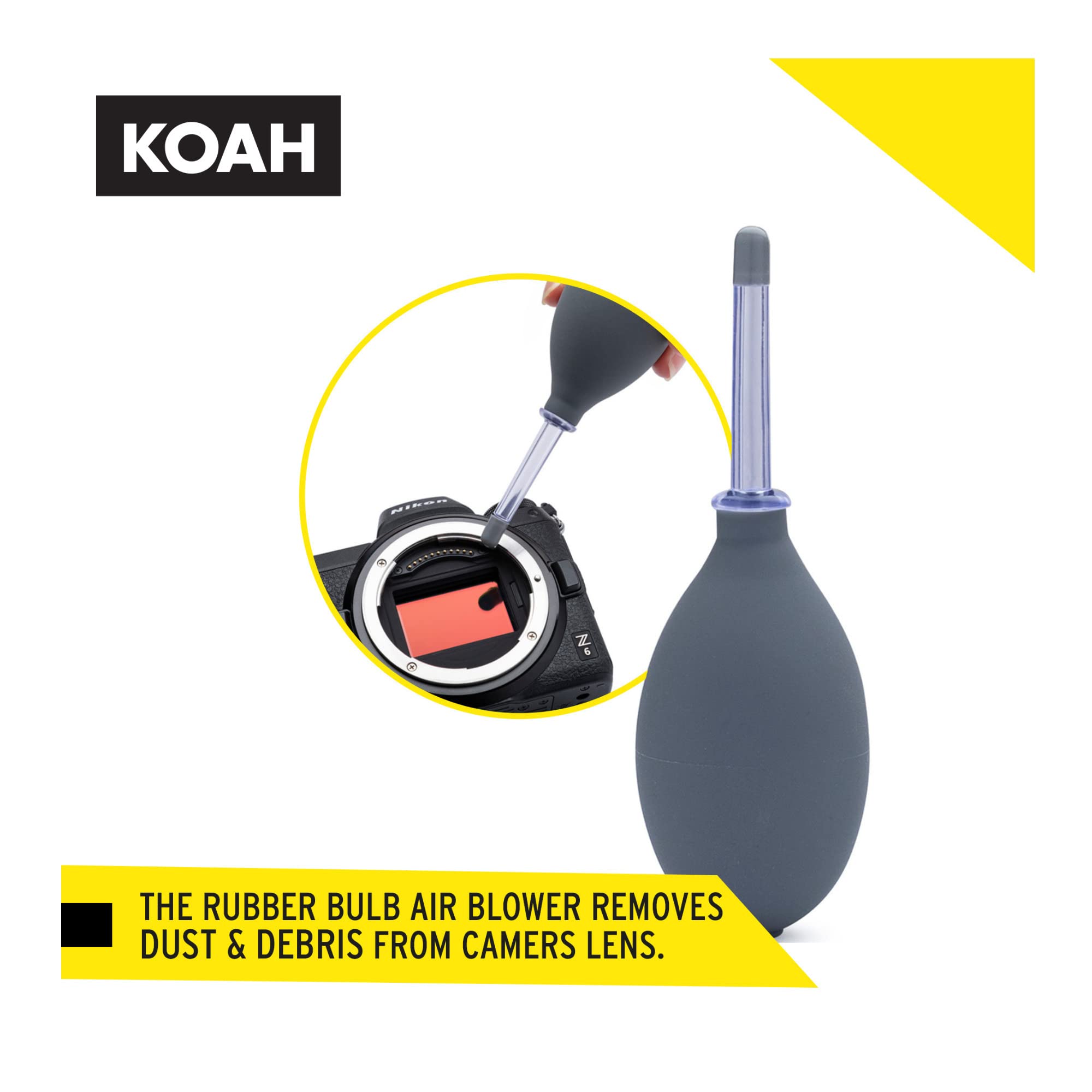 Koah Professional Camera Lens Cleaning Kit - Dust & Smudge Remover for DSLR, Mirrorless, Smartphone & Drone Lenses - Perfect for Travel, Outdoor & Studio Photography