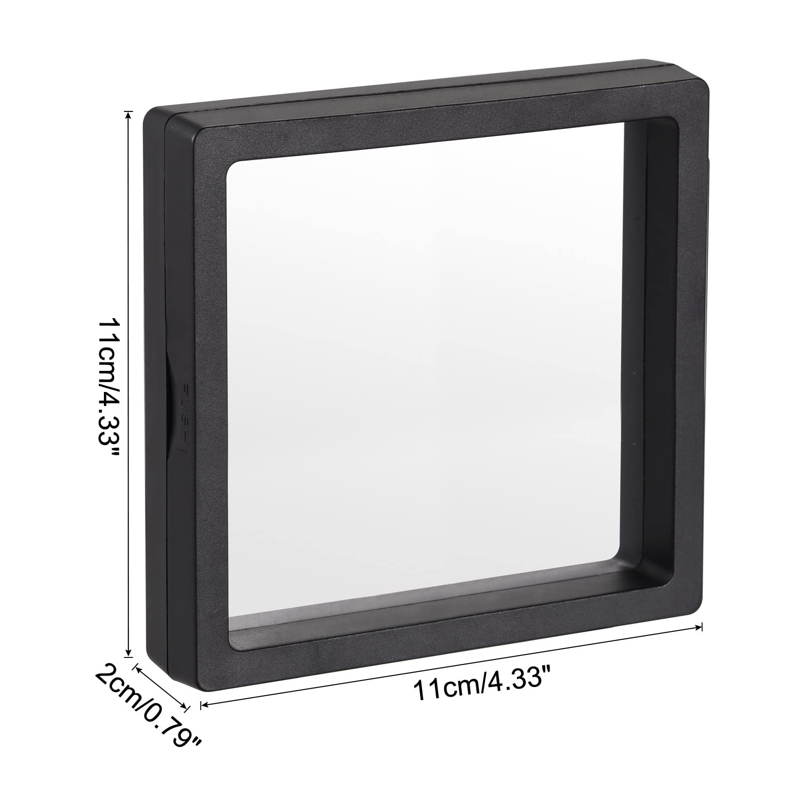 MECCANIXITY 3D Floating Frame Jewelry Display Stand - 4.33 x 4.33 x 0.79 Inch Black Acrylic Holder for Rings, Necklaces, Bracelets & Earrings (Pack of 6) - Perfect for Retail Stores, Boutiques & Wedding Jewelry Showcases