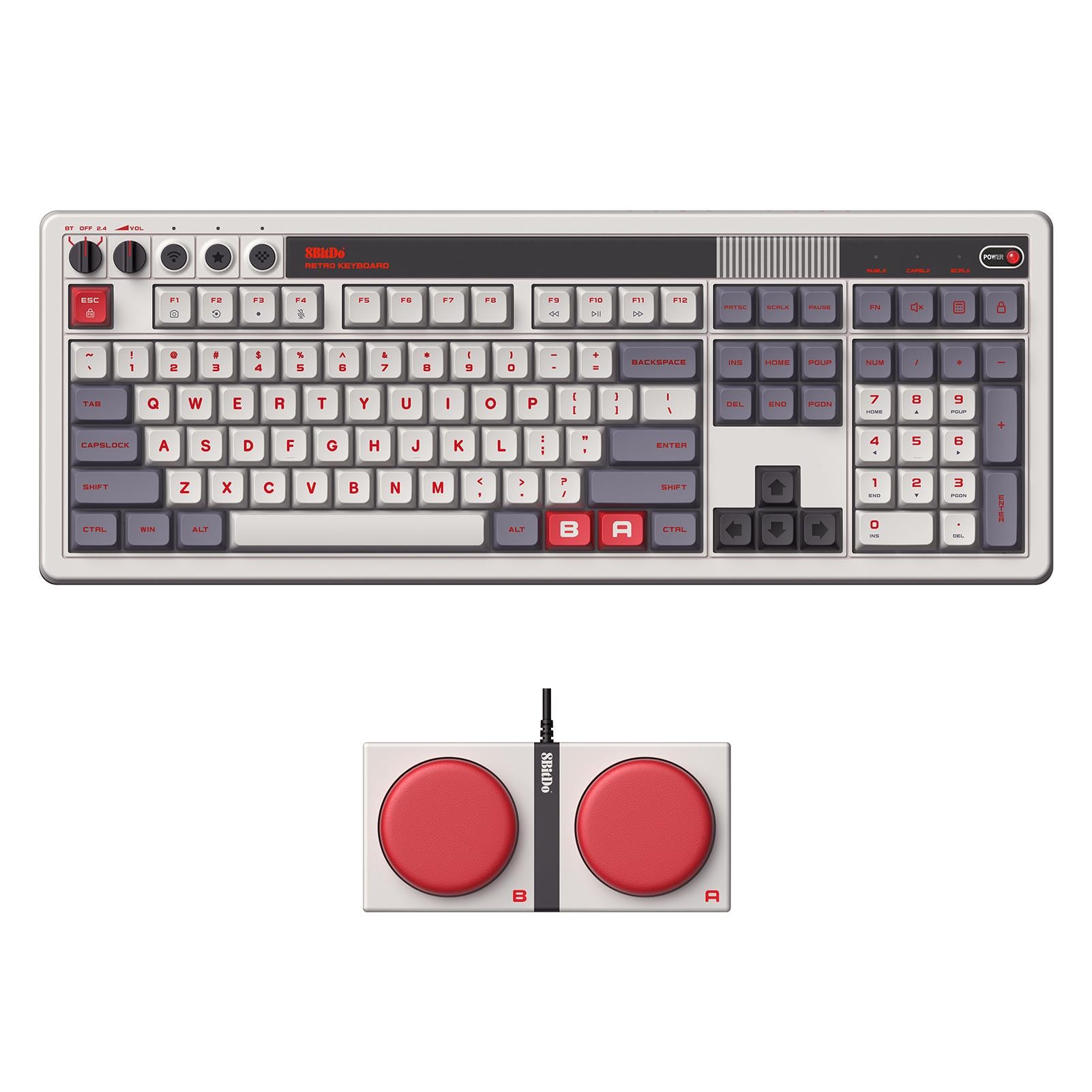 8BitDo Retro 108-Key Mechanical Keyboard - N Edition | Vintage Gaming Keyboard with RGB Backlit, Hot-Swappable Switches for PC/Mac - Perfect for Retro Gaming & Typing Enthusiasts
