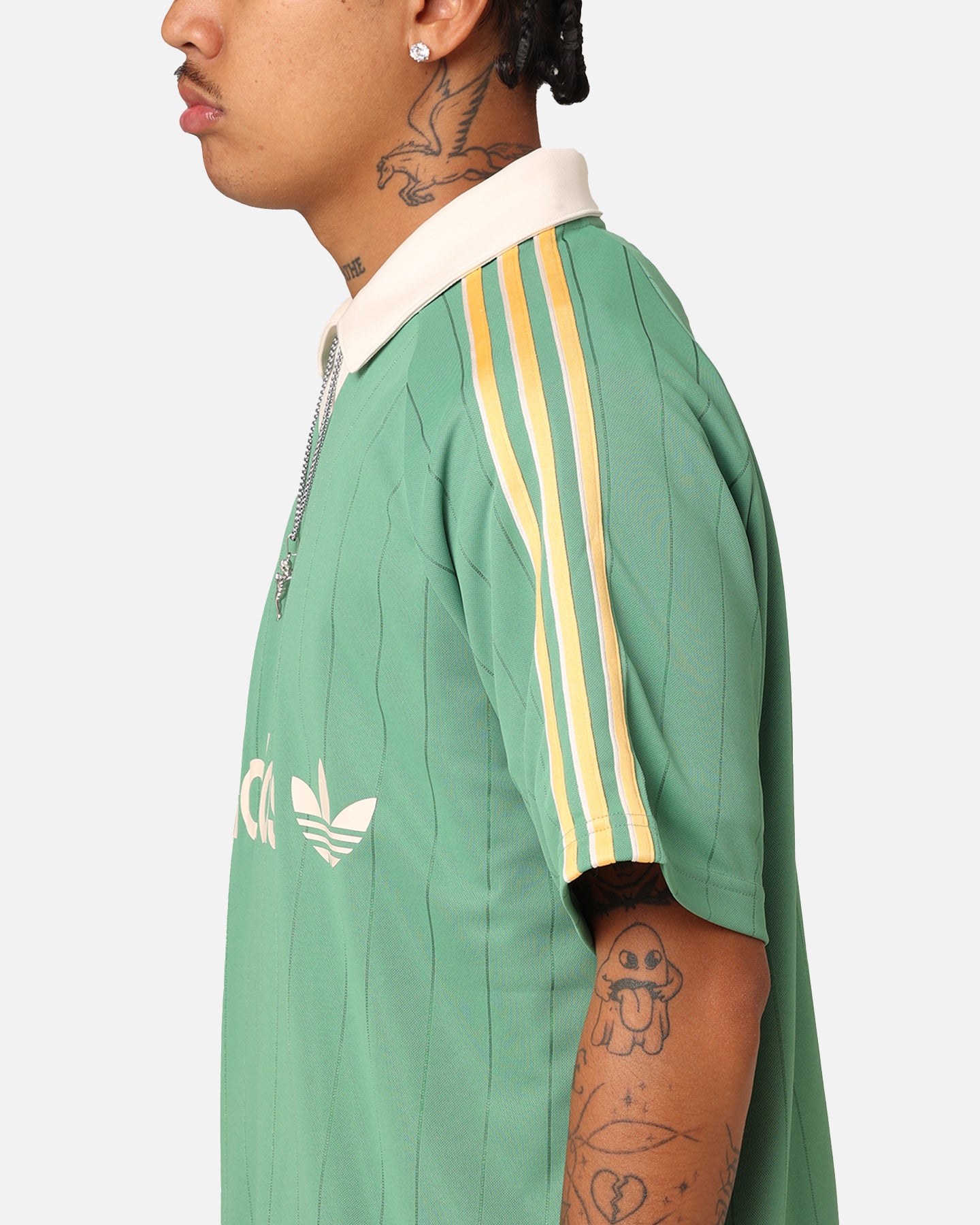 Adidas Pinstripe Jersey - Vintage Green Soccer Shirt for Men | Authentic Preloved Football Jersey for Training & Match Days
