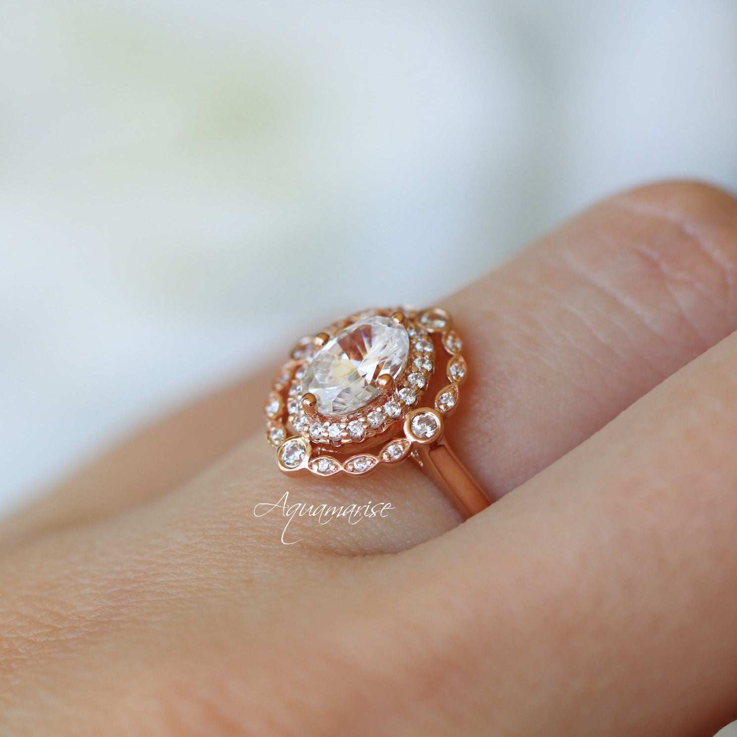 Valentina Lab Grown Diamond Engagement Ring 14K Solid Rose Gold - IGI Certified, 1.5 Carat Round Cut, Wedding Proposal, Anniversary Gift, Bridal Jewelry for Her