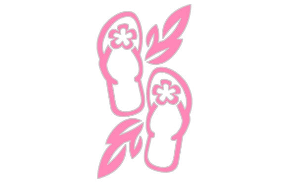 713 Flip Flops with Tropical Leaf Design - Comfortable Beach Sandals for Women & Men (2.8