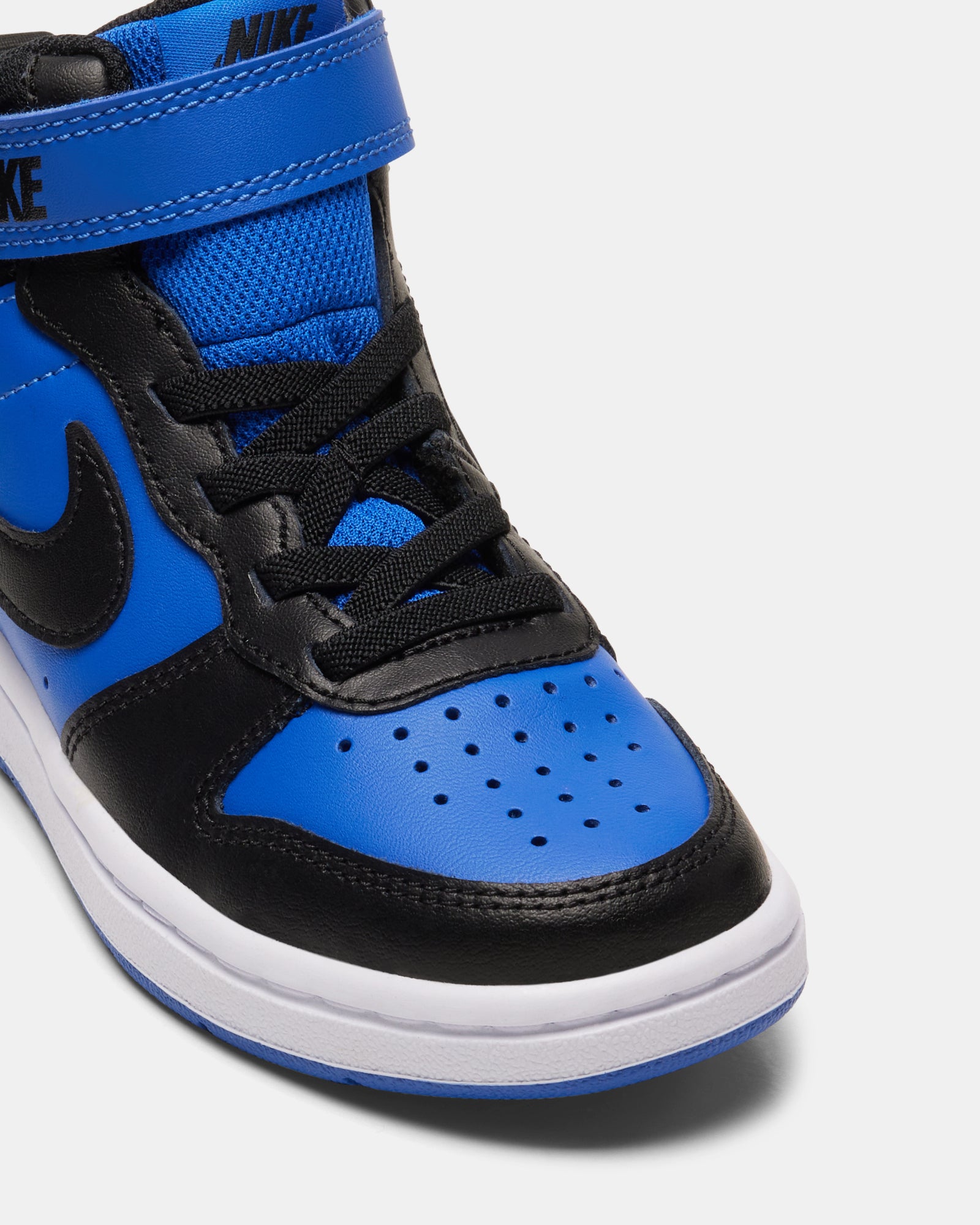Nike Court Borough Mid 2 Grade School Sneakers - Royal/Black/White Basketball Shoes for Kids - Perfect for School, Sports & Casual Wear