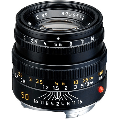 Leica Summicron M 50mm f/2 Manual Focus Lens for Leica M Mount Cameras - Black | Perfect for Street Photography, Portraits & Low Light Shooting