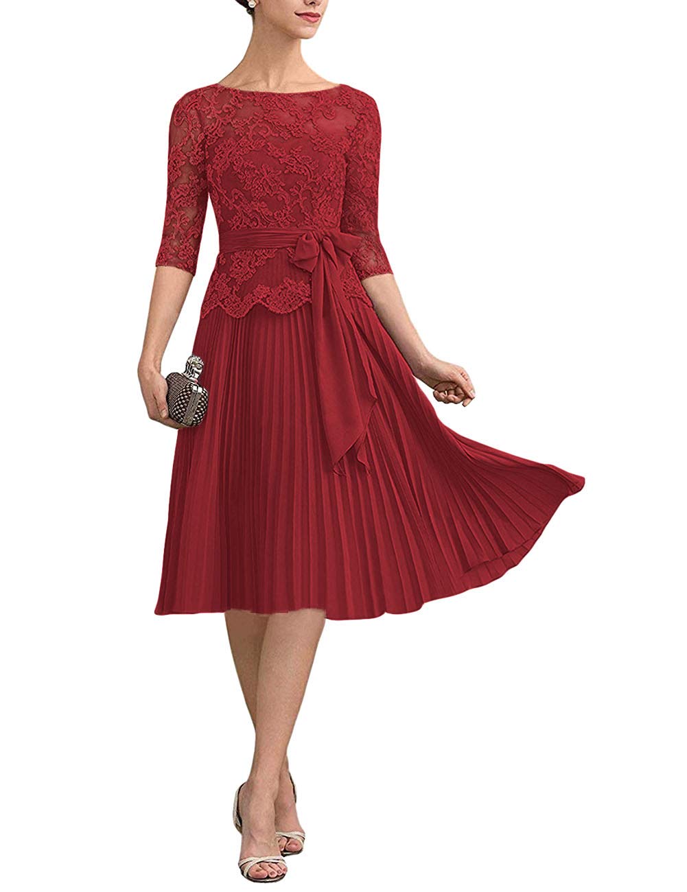 Elegant Short Sleeve Lace Applique Mother of The Bride Dress for Wedding & Prom - Perfect for Formal Occasions, Church Ceremonies, and Special Events