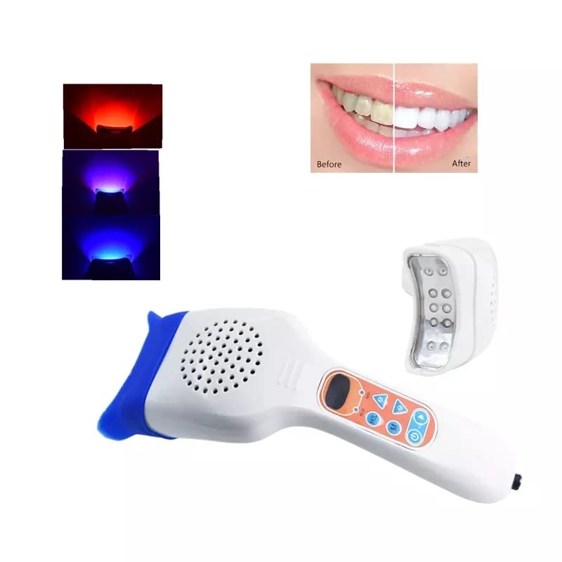 30W Portable LED Teeth Whitening Machine - Handheld Device with Blue, Purple & Red Light (10pcs) for Professional At-Home Dental Care & Smile Enhancement