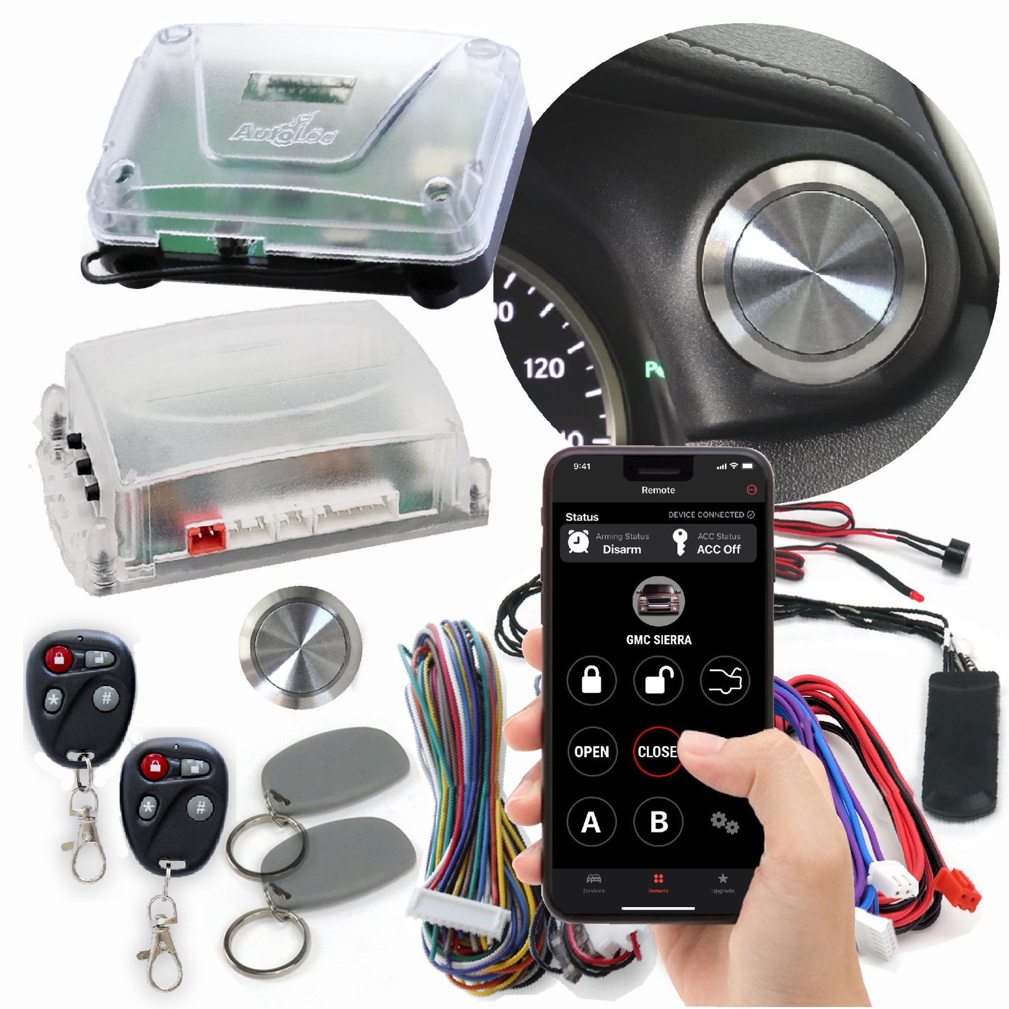1903 Rambler Model F Billet Push Button Engine Start Kit - Keyless Entry, Remote Start & RFID System (No Keys Required) - Perfect for Classic Car Restoration & Custom Hot Rod Builds