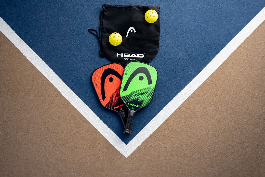HEAD Pickleball Flash 2 Player Pack - Premium Paddles & Balls Set for Beginners & Advanced Players - Perfect for Outdoor & Indoor Court Games, Tournaments & Family Fun