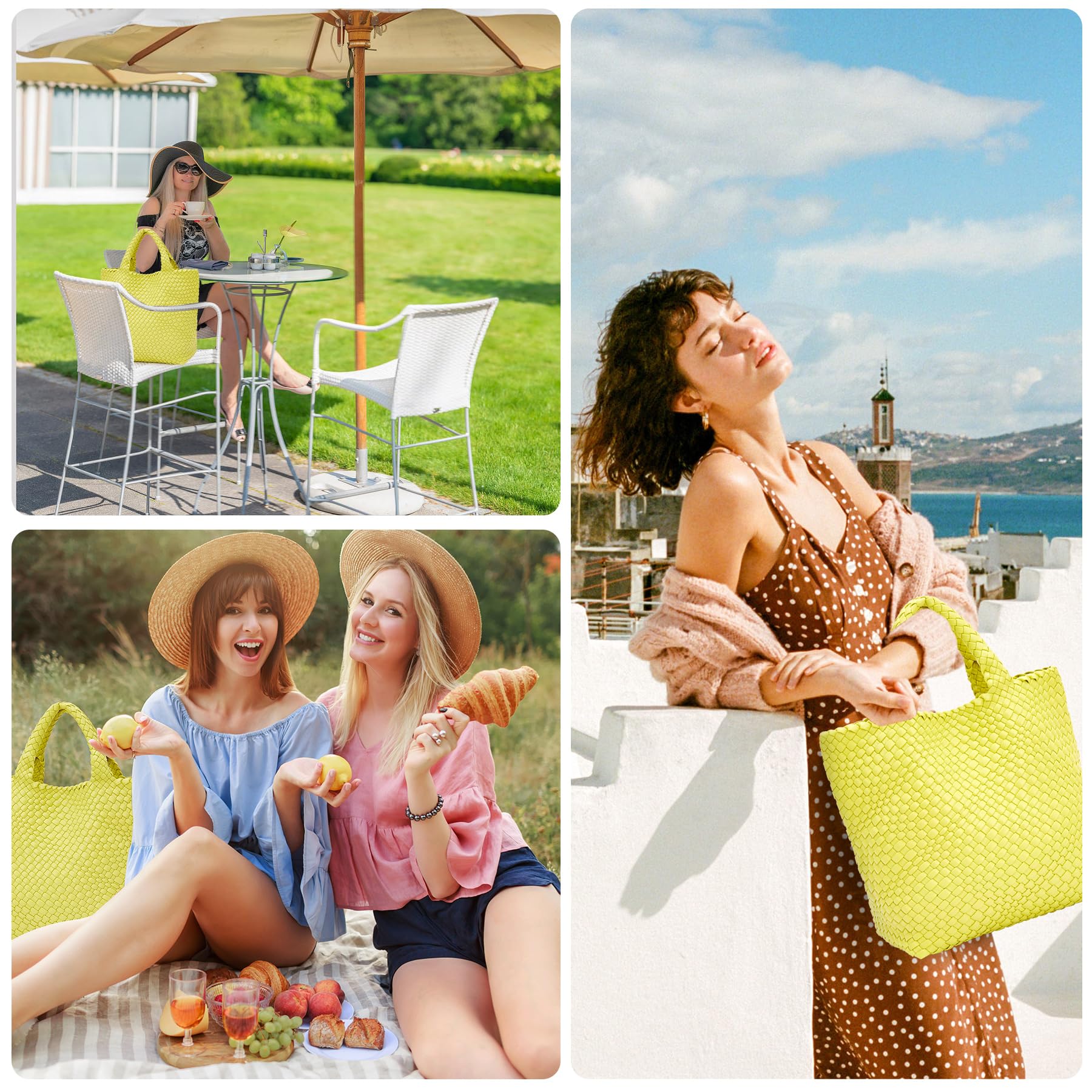 Stylish Handmade Woven Tote Bag for Women - Large Capacity Shoulder Purse with Fashionable Design | Perfect for Shopping, Beach, Work & Daily Use