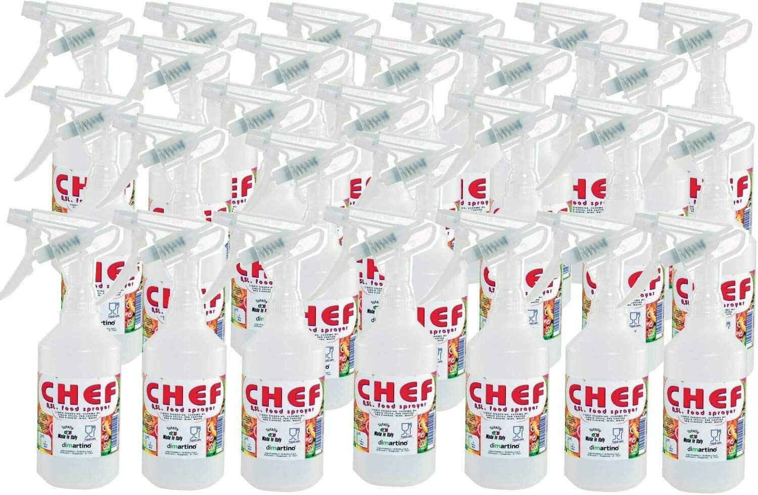 BPA Free Food Grade Spray Bottle - 16 oz (0.5 Liter) Plastic Sprayer - 27 Pack for Water, Vinegar, Milk, Juice, Beer & Liquor - Perfect for Kitchen, Bar, Restaurant & Home Cleaning Use
