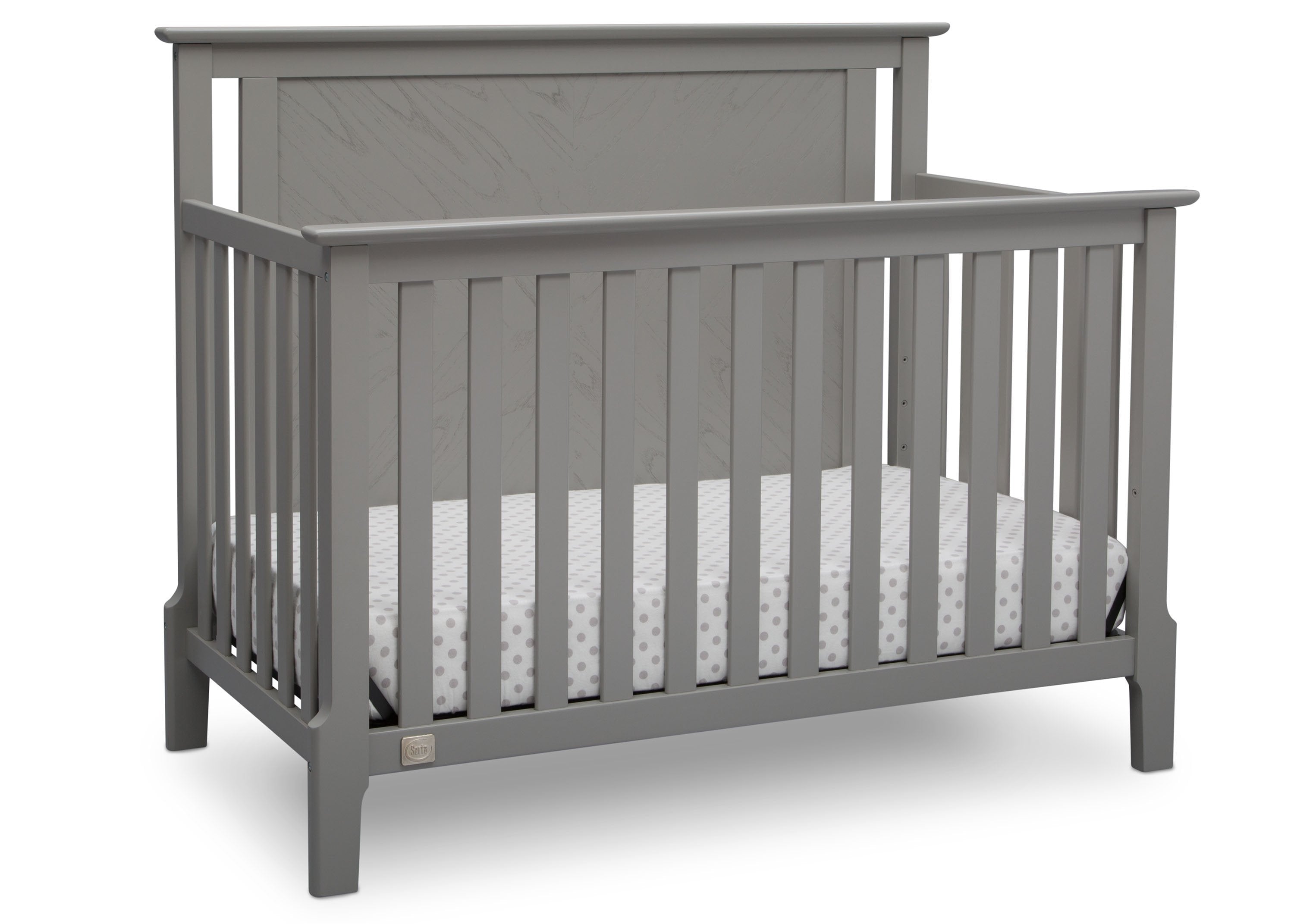 Mid Century Modern 4-in-1 Convertible Baby Crib - Toddler Bed, Daybed & Full Size Bed - Nursery Furniture for Boys & Girls - Perfect for Small Spaces & Modern Homes