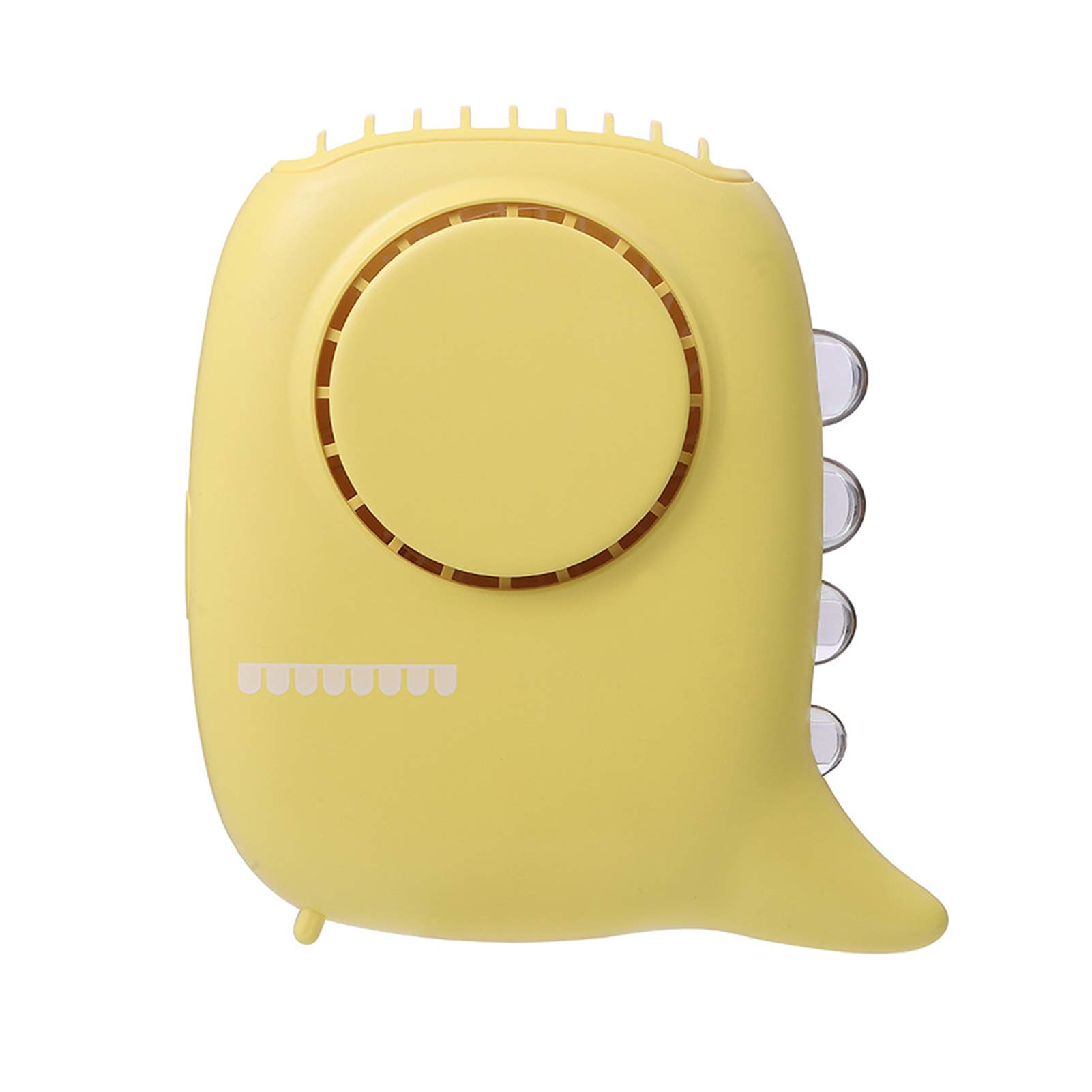 ONWRACE Portable Neck Fan - Wearable USB Rechargeable Personal Cooling Fan with Dinosaur Shape, Mini Handheld & Desktop Night Light - Perfect for Outdoor, Office, Travel, and Home Use (Yellow)