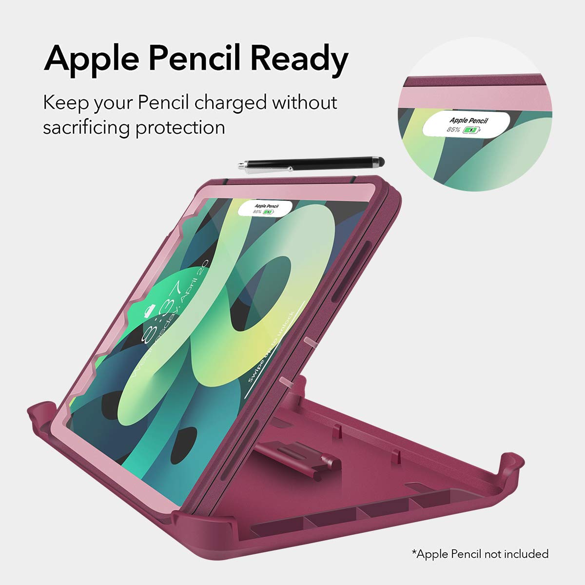 AICase Heavy Duty Rugged Shockproof iPad Air 10.9 Case - Triple Layer Protection for iPad Air 4th/5th Gen (2020/2022) | Purple & Red | Perfect for Outdoor, Travel & Daily Use