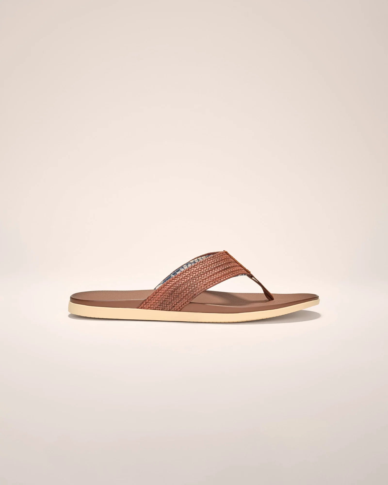 Johnnie O Boardwalk Leather Sandals for Men - Comfortable Tan Leather Flip Flops - Perfect for Beach, Pool, and Summer Vacation Wear