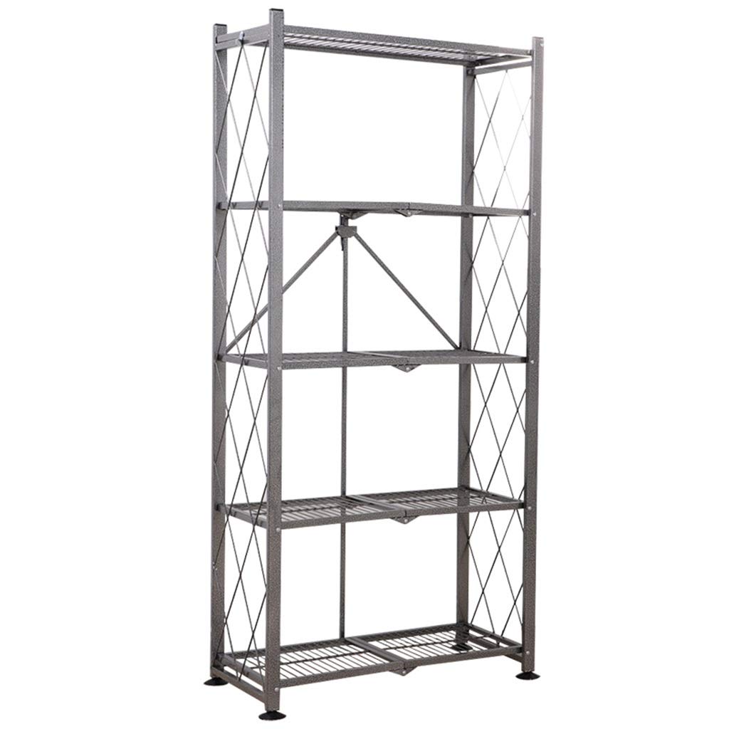 5-Tier Heavy Duty Foldable Storage Shelf - Freestanding Metal Shelving Unit for Kitchen, Garage, Basement & Office Organization | Durable Display Rack for Home Storage & Commercial Use