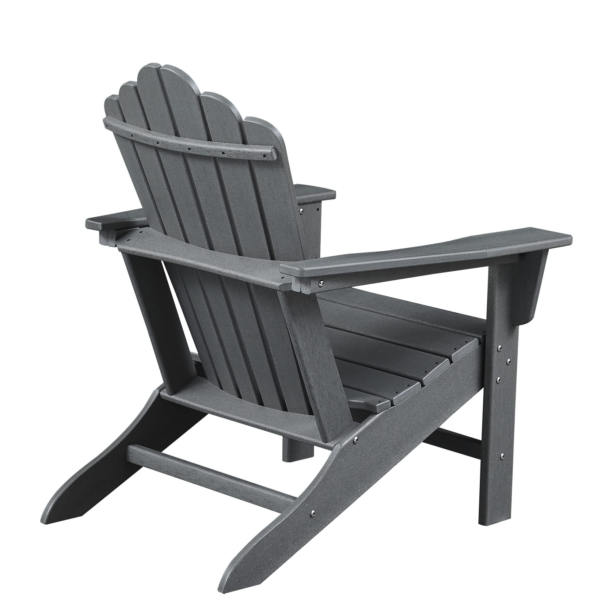 Premium Weather-Resistant Adirondack Chair - Heavy-Duty Outdoor Patio Furniture for Yard, Deck, Garden & Backyard - Comfortable Grey Lawn Seating for Relaxing, Lounging & Sunbathing (Set of 1)