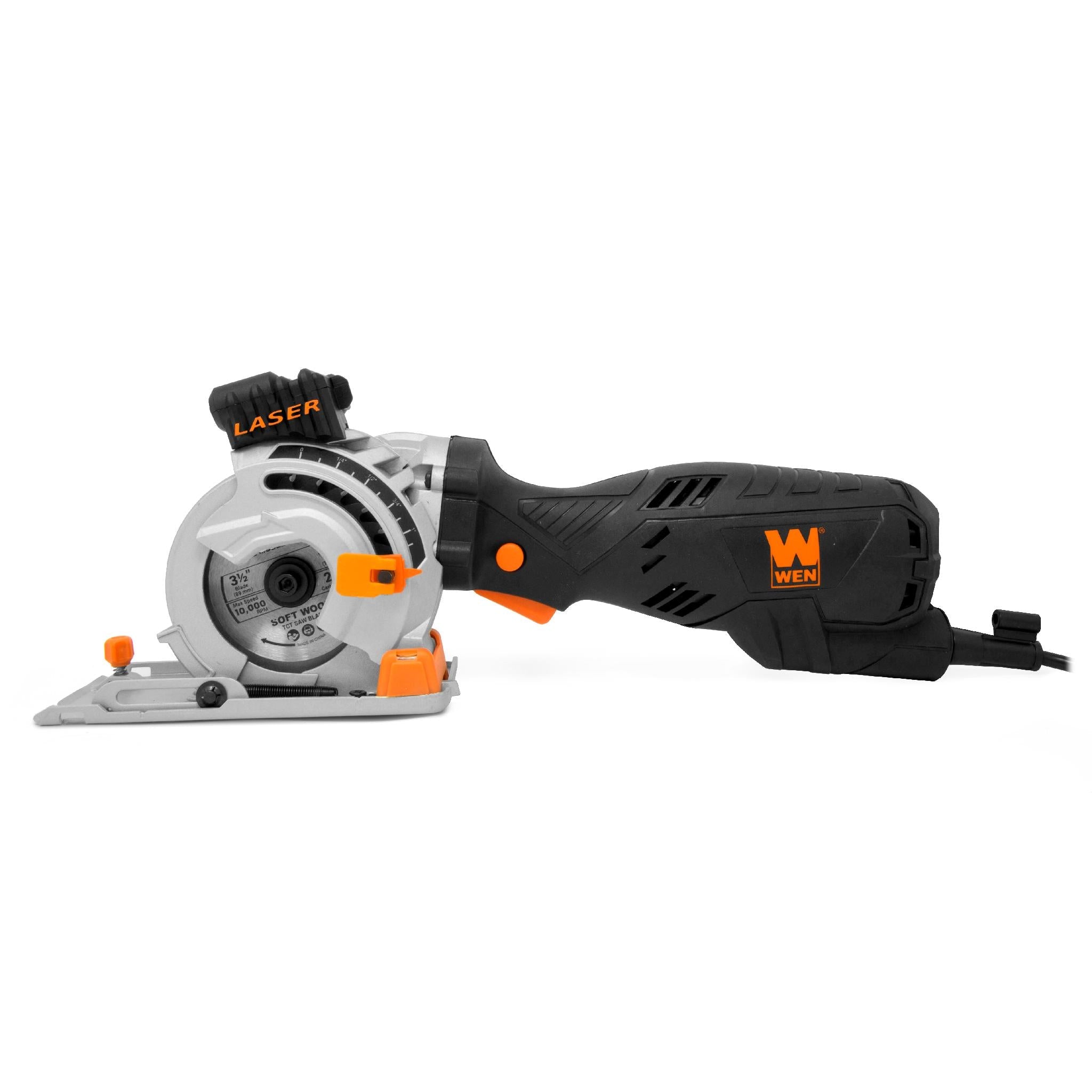 WEN R3620 5 Amp 3.5 Inch Compact Plunge Cut Circular Saw with Laser Guide - Includes Carrying Case & 3 Blades (Refurbished) - Perfect for DIY Projects, Woodworking, and Home Renovations