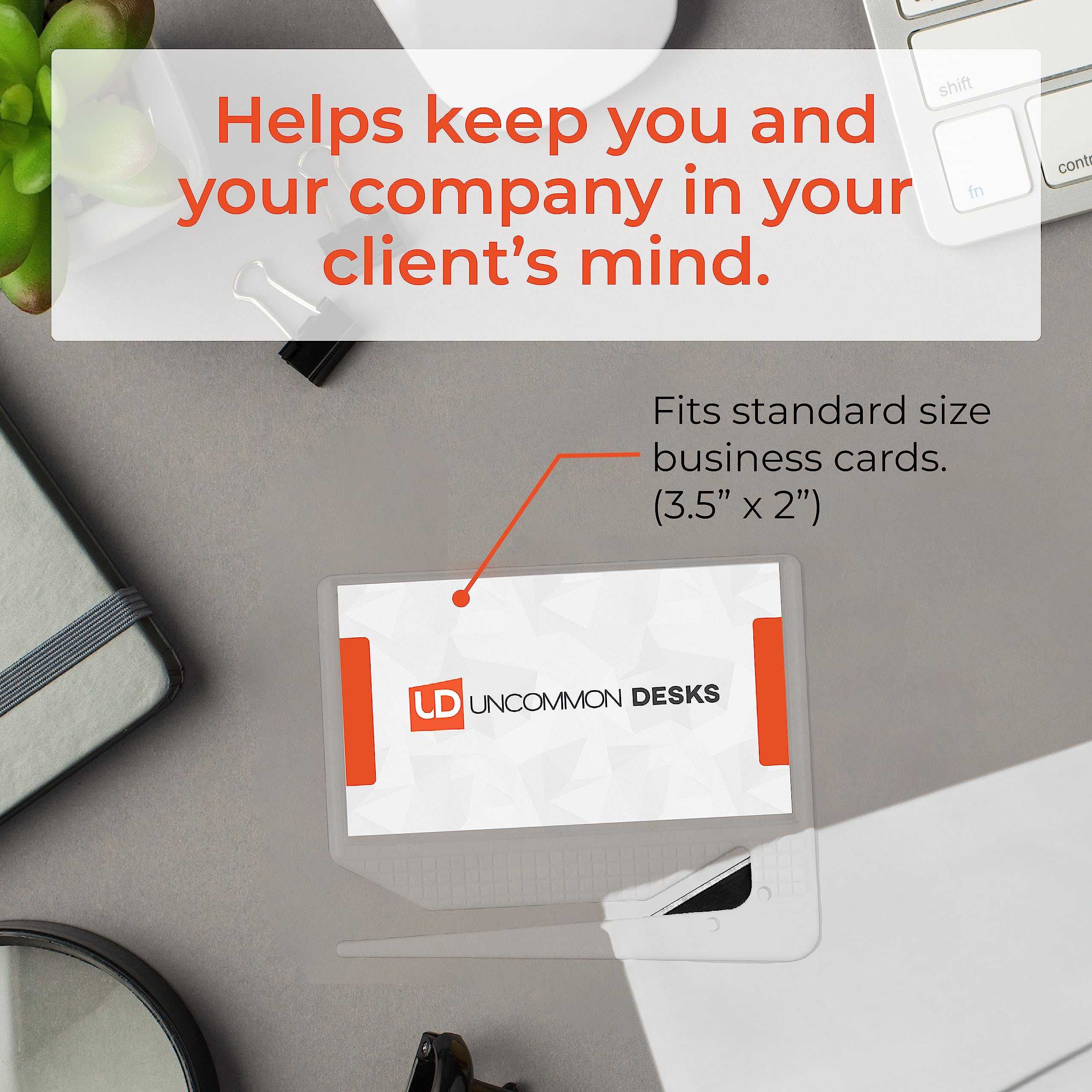 100 Pack Clear Business Card Letter Openers - Professional Desk Accessory with Card Insert Slot | Perfect Promotional Gift for Offices, Corporate Events & Business Meetings
