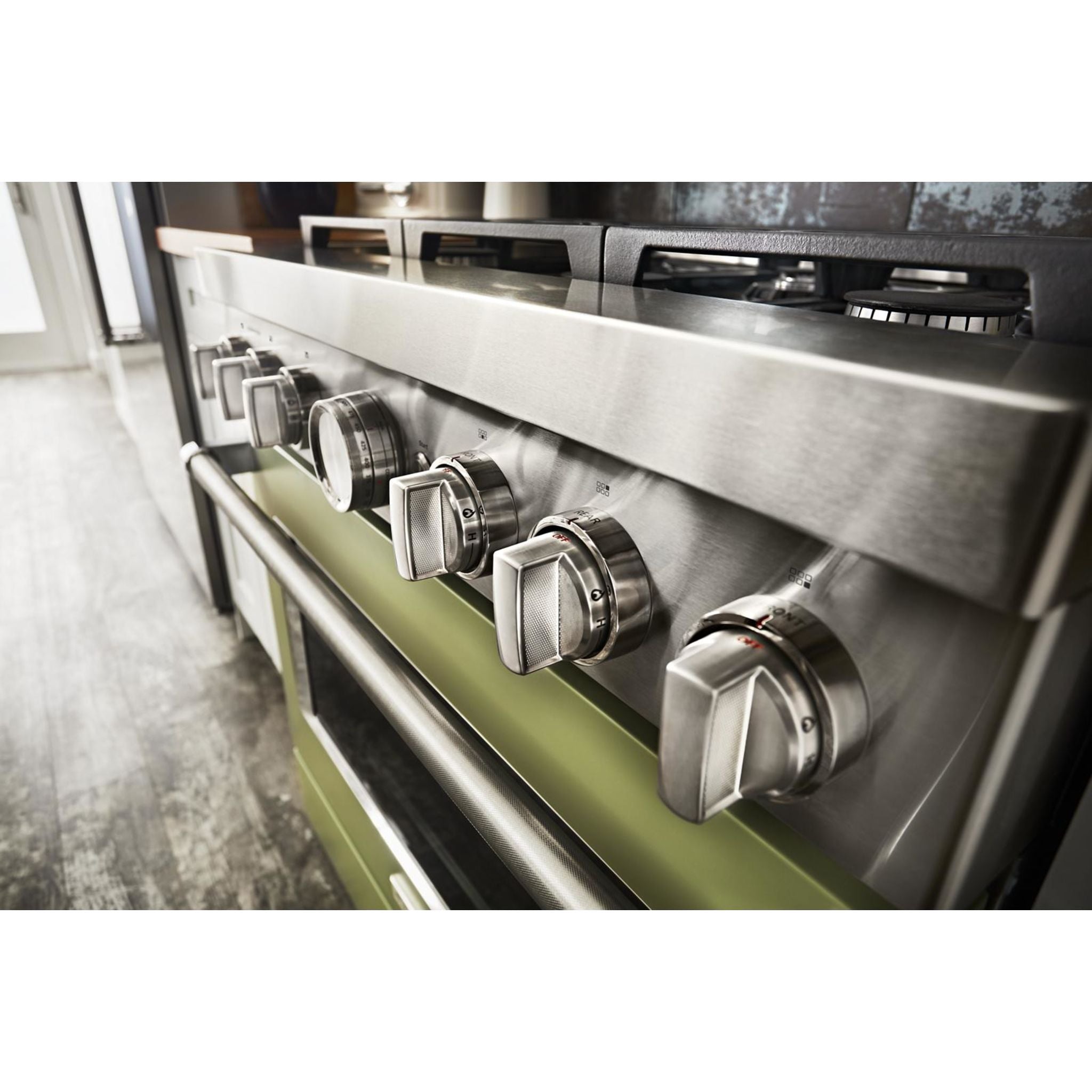 KitchenAid KFDC506JAV 30-Inch Dual Fuel Range with 5 Burners - Avocado Cream Color | Professional Gas Stove & Electric Oven Combo for Home Cooking, Baking & Entertaining