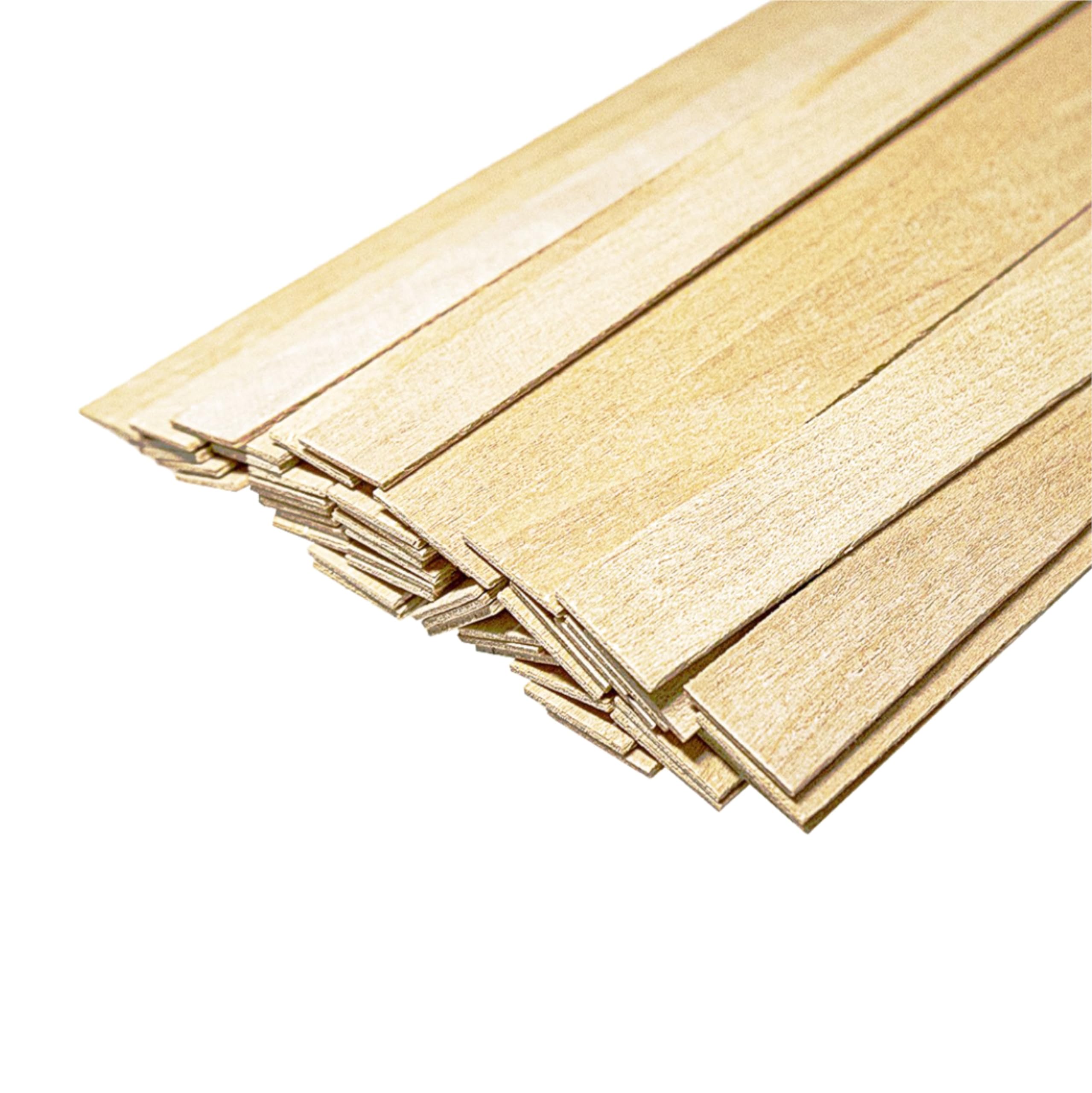 50 Pack Natural Wooden Candle Wicks for DIY Candle Making - 5.1 x 0.5 x 0.06 Inch Smokeless Wood Wicks (50x1.5mm) - Perfect for Soy Wax, Beeswax & Container Candles