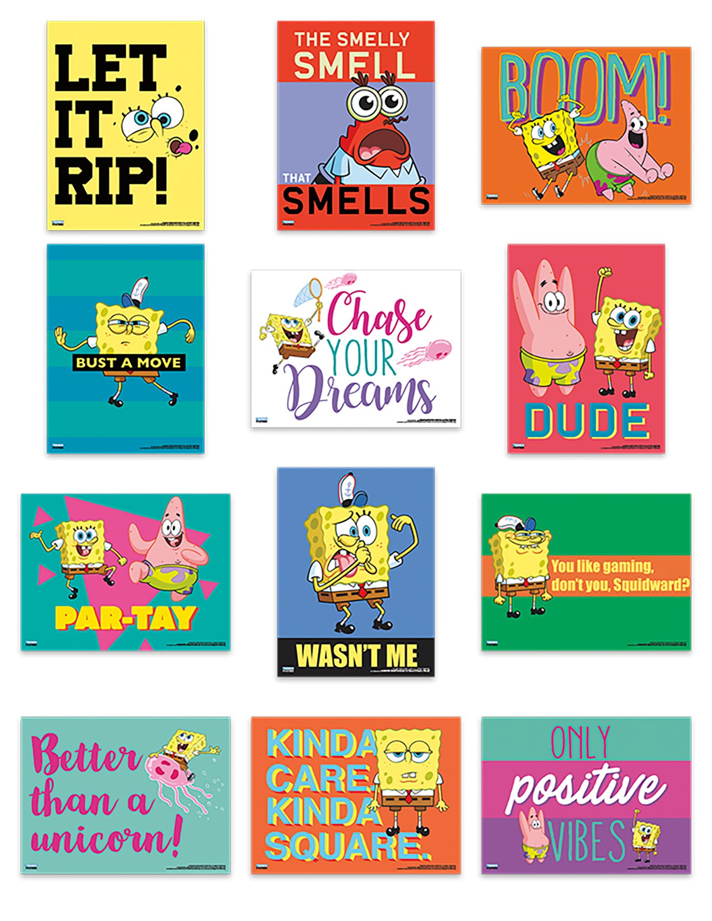 Trends International Nickelodeon SpongeBob SquarePants Poster Book - Fun Wall Decor for Kids' Rooms, Playrooms & Teen Bedrooms - Perfect Gift for Cartoon Fans & Collectors