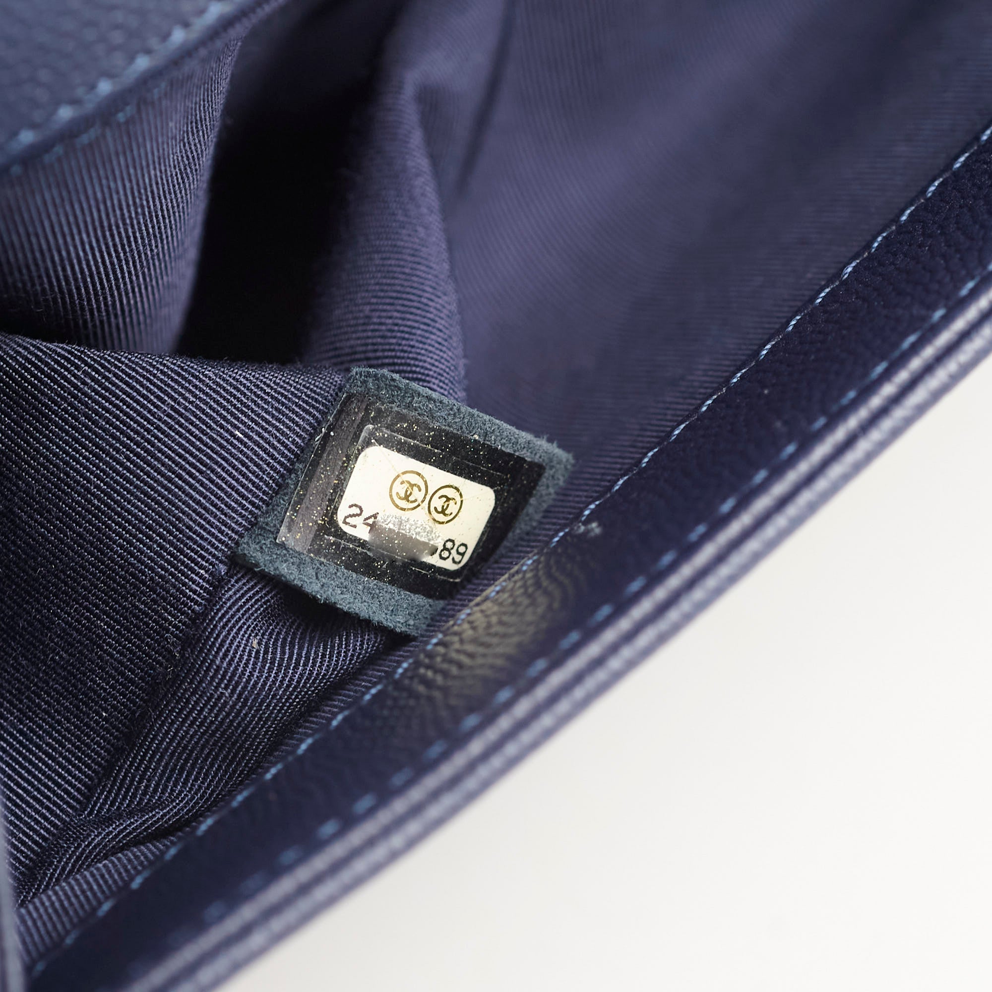 Chanel Boy Old Medium Flap Bag in Navy Caviar Leather - Perfect for Evening Events & Luxury Fashion Accessories